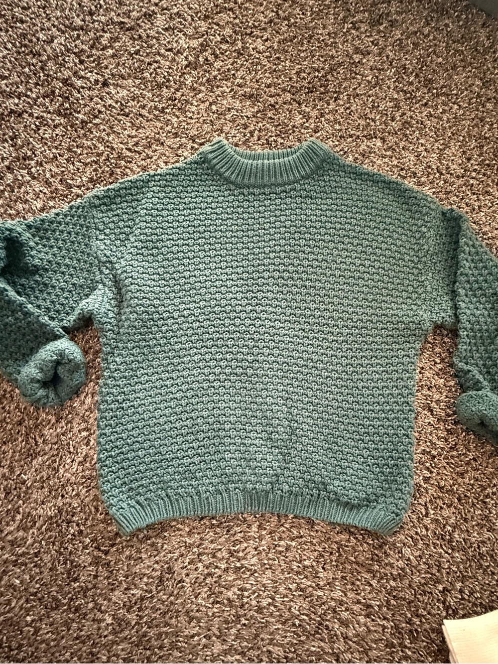 Universal Thread Chunky Crewneck Sweater in Teal Green